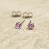 Pink, Black Crystal Studs