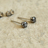 Pink, Black Crystal Studs