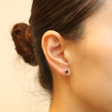 Pink, Black Crystal Studs