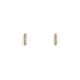Medium CZ Bar Earrings - Yellow Gold