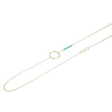 Green Agate and Circles Long Necklace