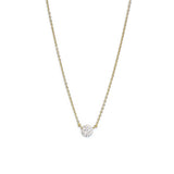 Gold Small CZ disk clear Necklace