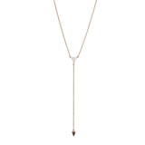 CZ Triangle Lariat Yellow Gold Necklace Alternate