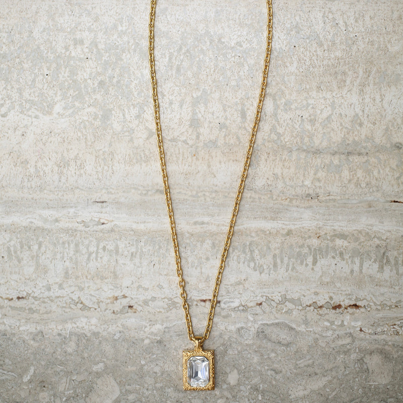 Solitaire Square Necklace