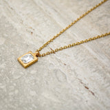 Solitaire Square Necklace