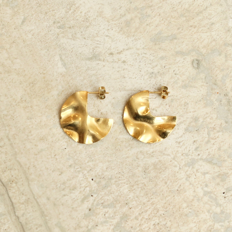 Gold Foil Large Circle Earrings