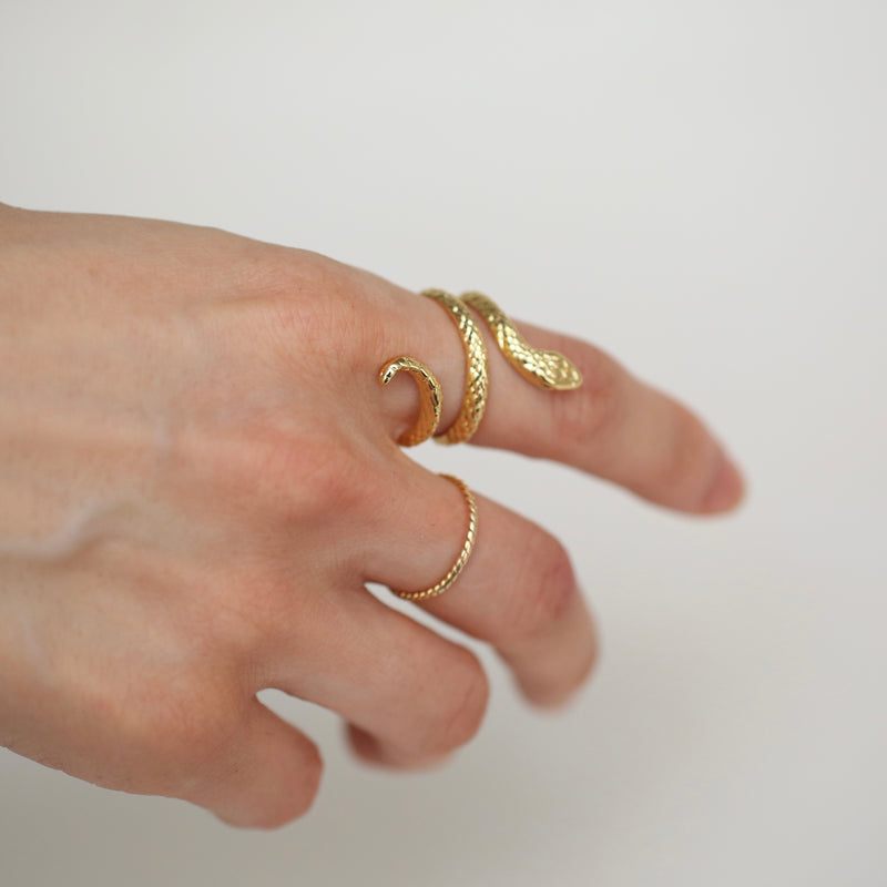 Adjustable Gold Snake Ring