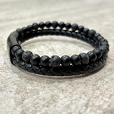 Bead and Leather Duo Bracelet - cyclicalind