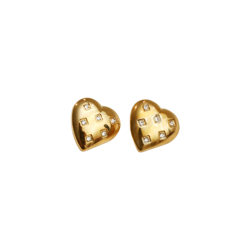 Vintage Heart Stud Earrings