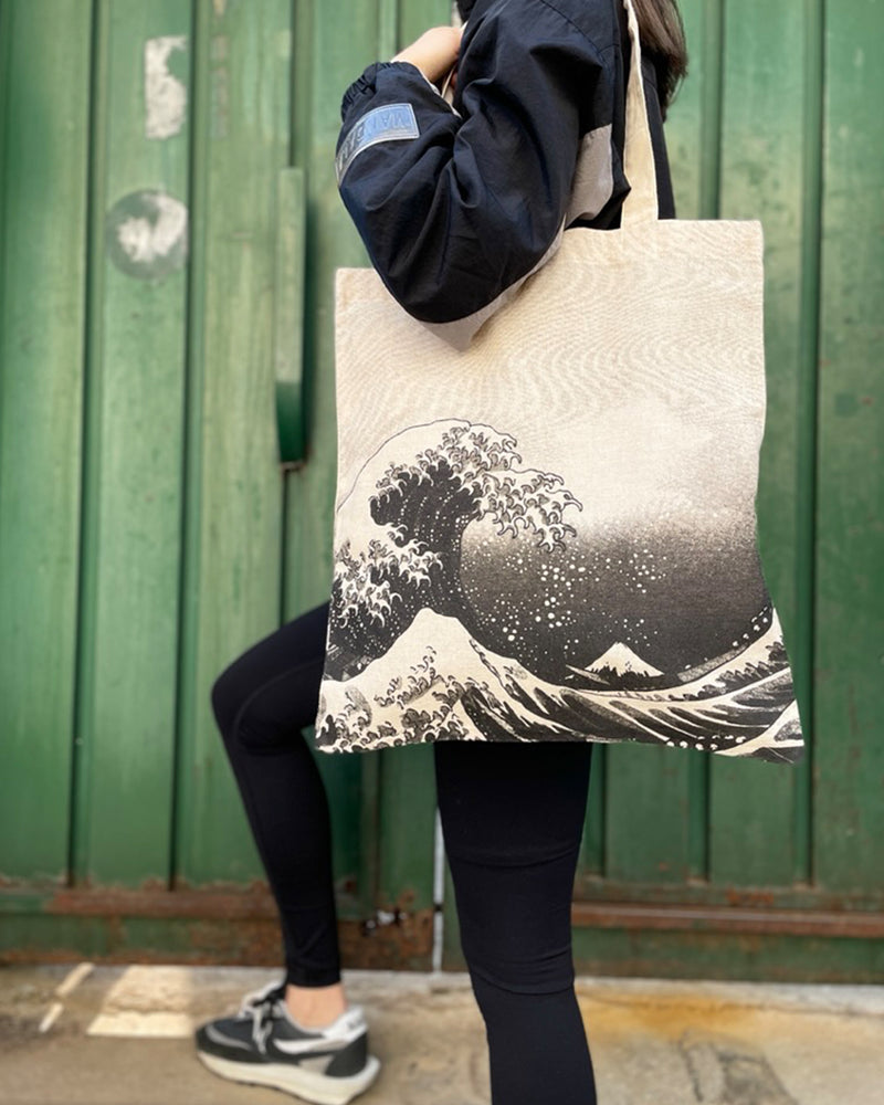 Wave Drawing Eco Canvas Tote Bag