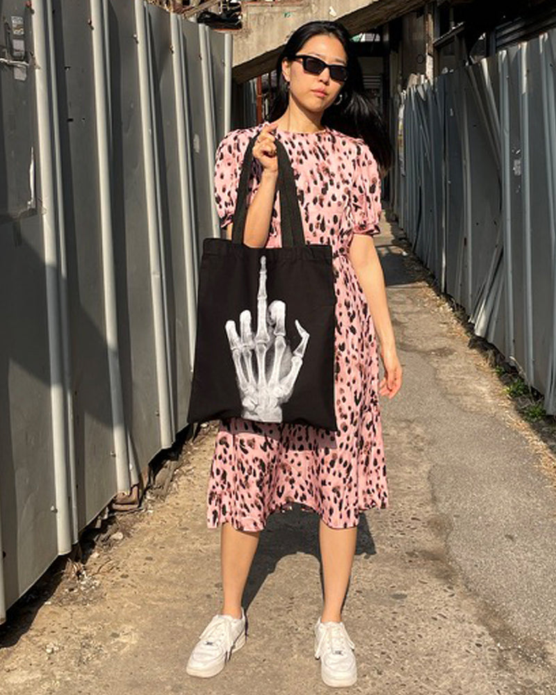 Skeleton Finger Eco Canvas Tote Bag