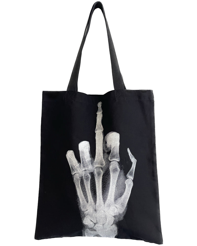 Skeleton Finger Eco Canvas Tote Bag