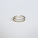 Pave double Ring | Gold