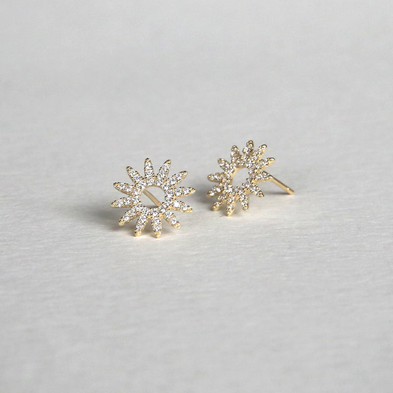 CZ Sunburst Earrings