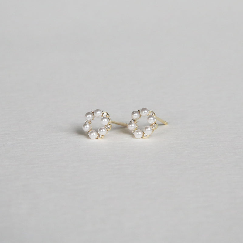 Baby Pearl Circle Studs