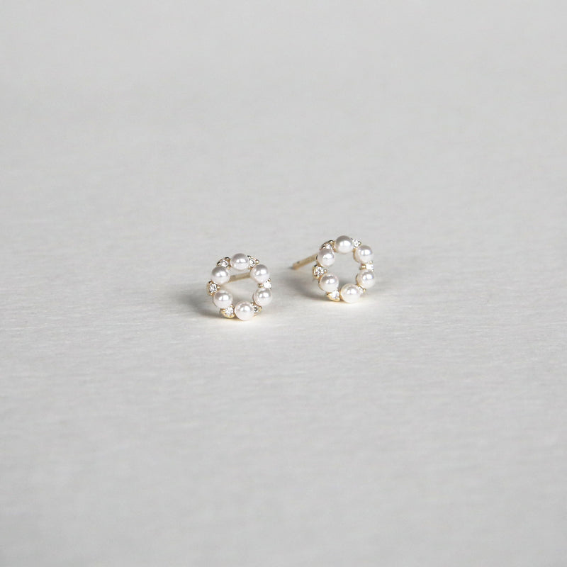 Baby Pearl Circle Studs