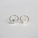 Cube Crystal Circle Studs - cyclicalind