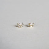 Pearl with Half Stone Studs - cyclicalind