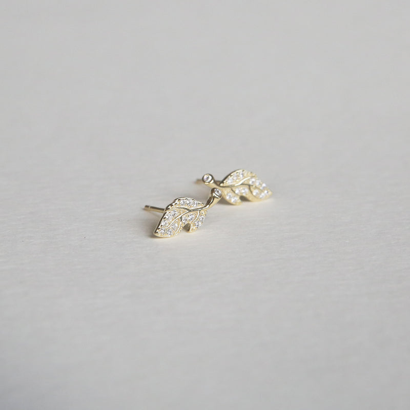 Sparkle Leaf Studs