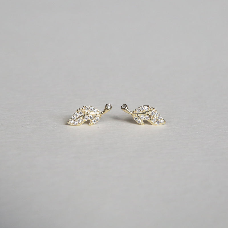 Sparkle Leaf Studs