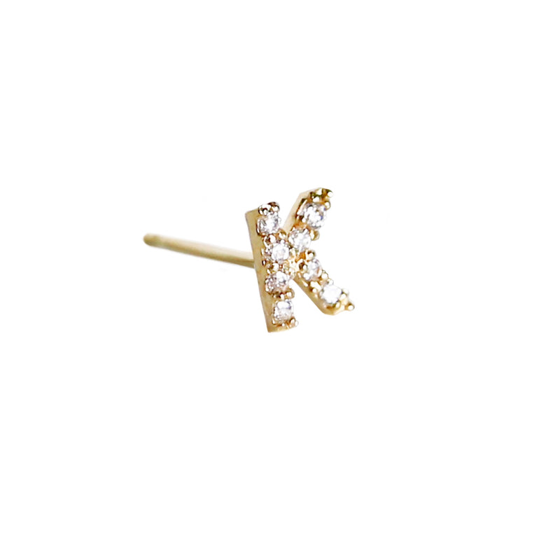 K Initial Stud | 14K Gold