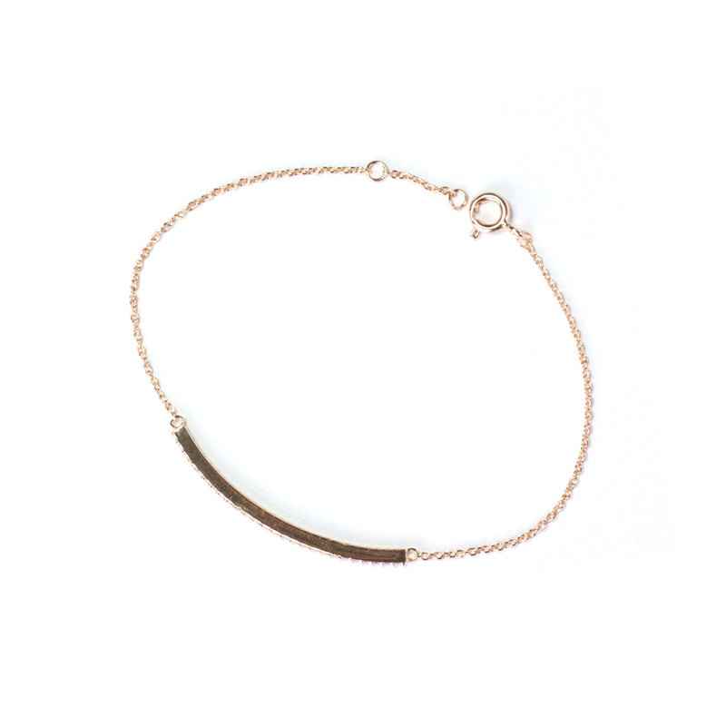 Pave Curved Bar Bracelet