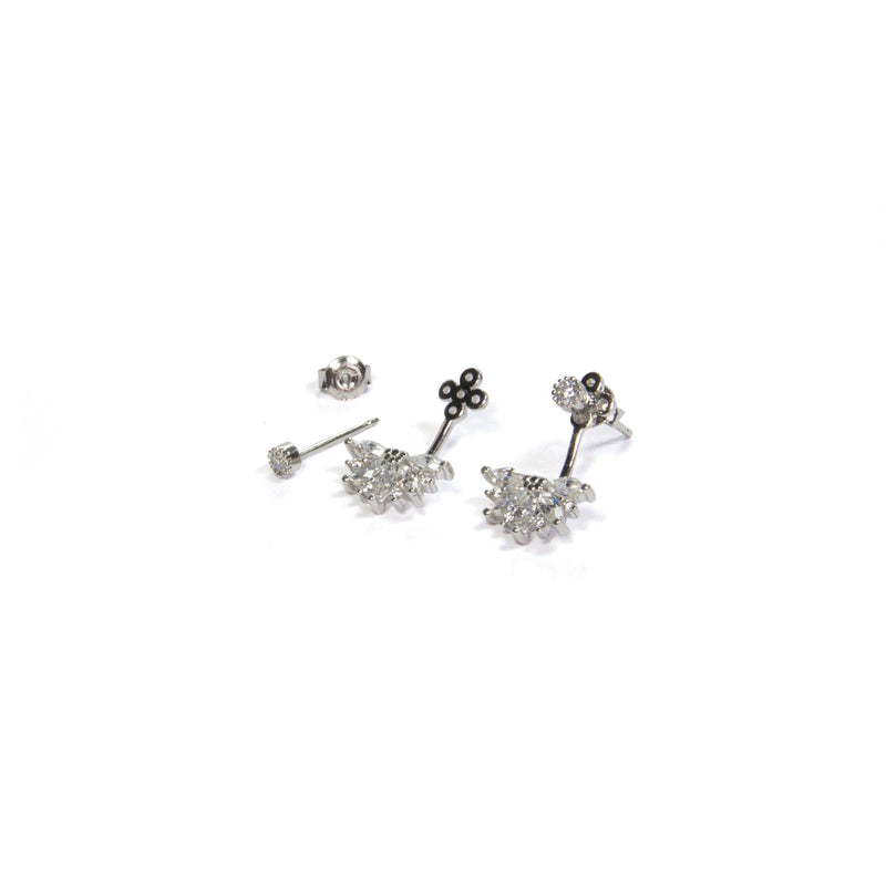 Flower Ear-Jacket Studs