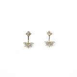 Half Snowflake Ear Jacket Earrings - yellow gold