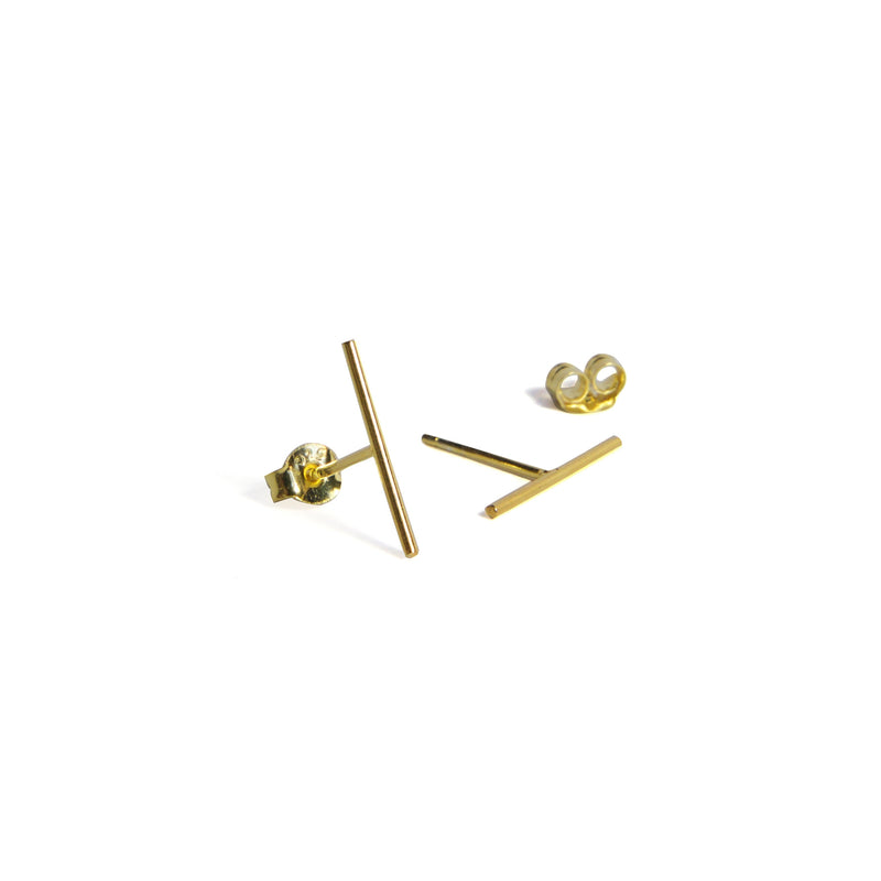 Large Skinny Bar Earrings Alternate - Yellow gold