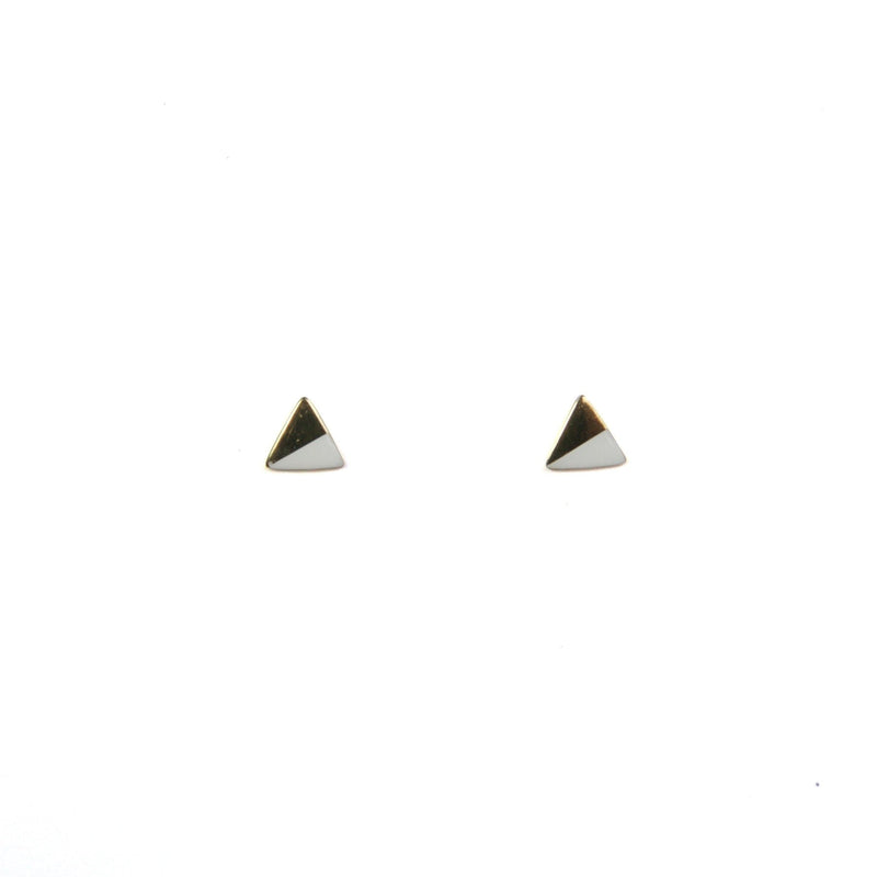 Triangle Color Block Stud | Gold