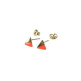 Triangle Color Block Stud | Gold