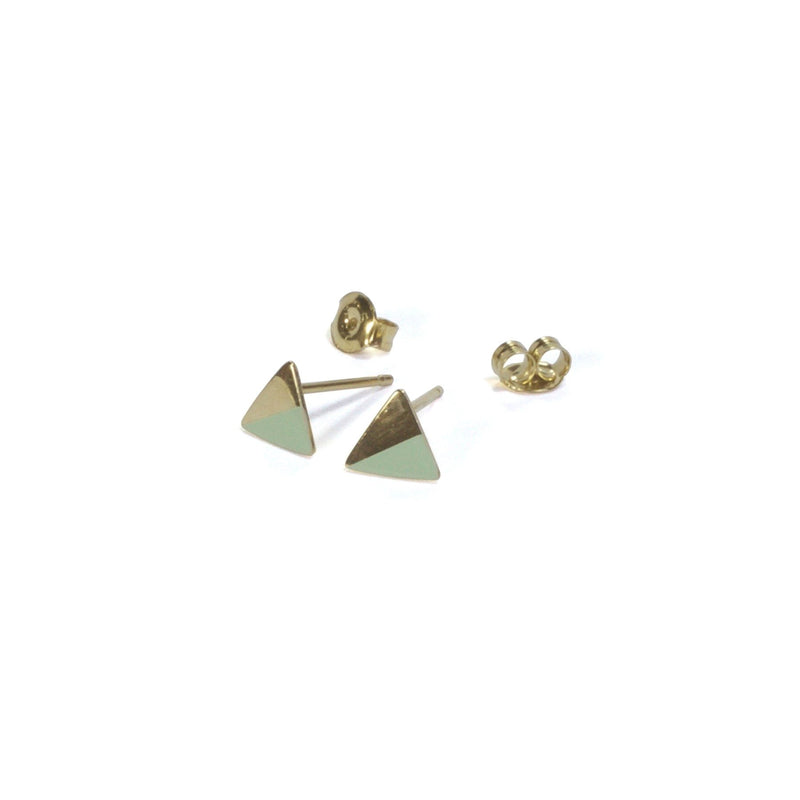 Triangle Color Block Stud | Gold