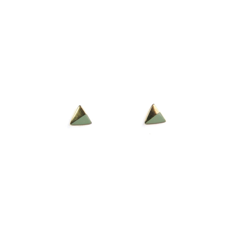 Triangle Color Block Stud | Gold