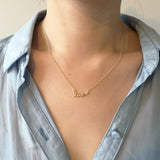 Model wearing Gold Small Love Necklace