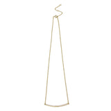 Yellow Gold CZ Curved Bar Necklace Closure