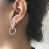 Pave Double Circle Earrings