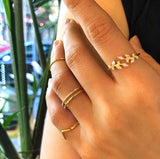 Pave double Ring | Gold