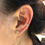 Pearl with Half Stone Studs - cyclicalind