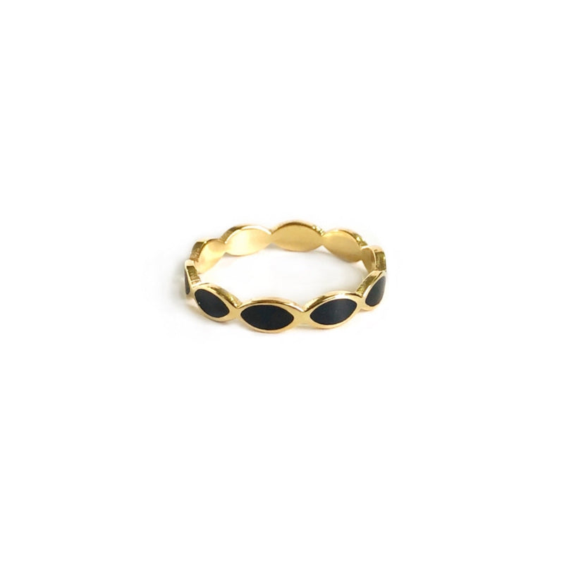 Black Enamel Band Ring